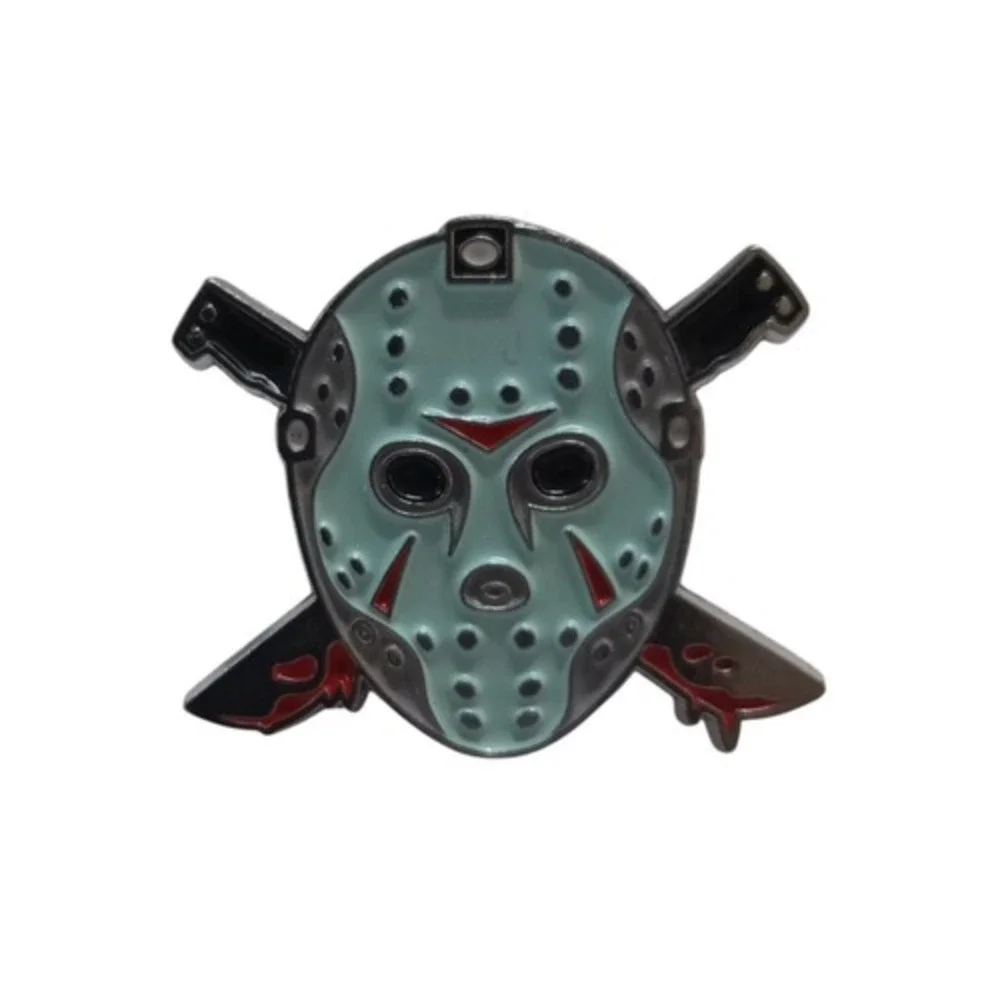 Friday The 13th Jason X Mask And Machetes Enamel Pin